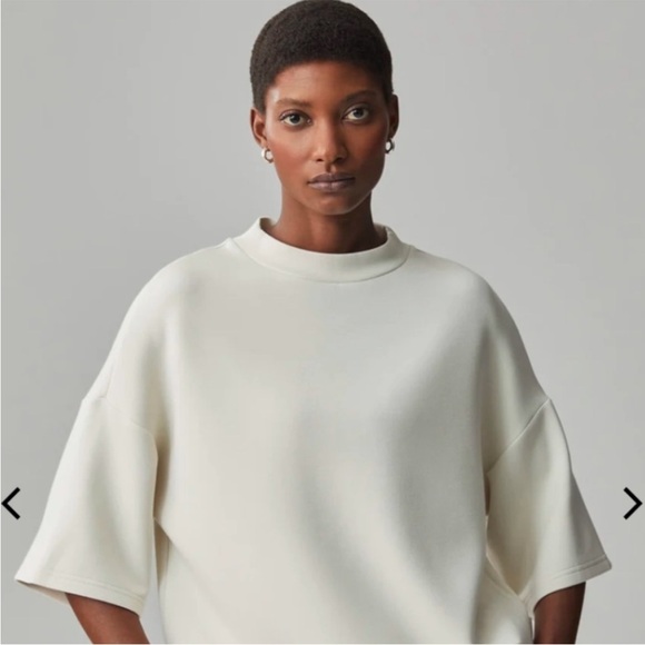 Varley Alden Short Sleeve‎ Sweat Top in Birch - Picture 5 of 10